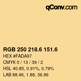 カラーコード: RGB 250 218.6 151.6 | qconv.com