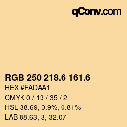 カラーコード: RGB 250 218.6 161.6 | qconv.com