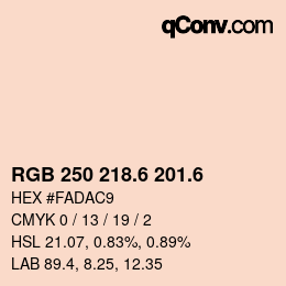 カラーコード: RGB 250 218.6 201.6 | qconv.com