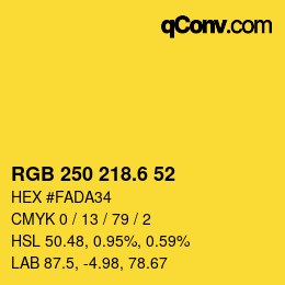 カラーコード: RGB 250 218.6 52 | qconv.com