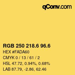 カラーコード: RGB 250 218.6 96.6 | qconv.com