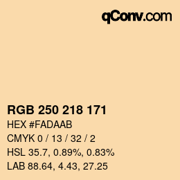 カラーコード: RGB 250 218 171 | qconv.com
