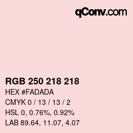 Color code: RGB 250 218 218 | qconv.com