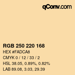Color code: RGB 250 220 168 | qconv.com