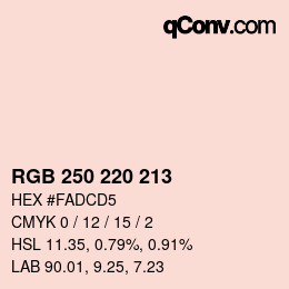 Color code: RGB 250 220 213 | qconv.com