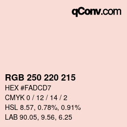 Color code: RGB 250 220 215 | qconv.com