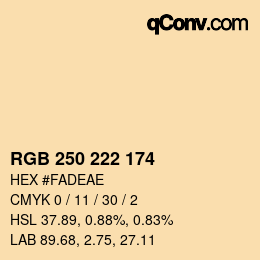 カラーコード: RGB 250 222 174 | qconv.com