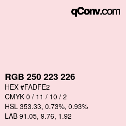 Farbcode: RGB 250 223 226 | qconv.com