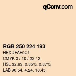 Código de color: RGB 250 224 193 | qconv.com