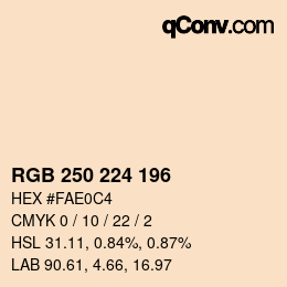 Code couleur: RGB 250 224 196 | qconv.com