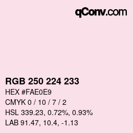 Color code: RGB 250 224 233 | qconv.com