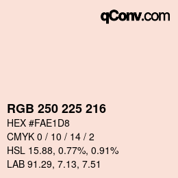Código de color: RGB 250 225 216 | qconv.com
