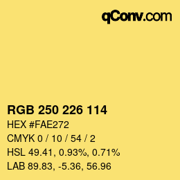 Color code: RGB 250 226 114 | qconv.com