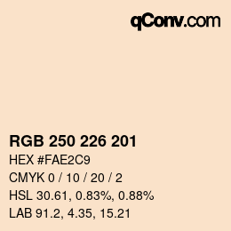 Color code: RGB 250 226 201 | qconv.com