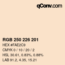 Código de color: RGB 250 226 201 | qconv.com