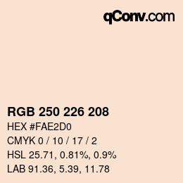 Color code: RGB 250 226 208 | qconv.com