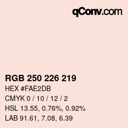 Color code: RGB 250 226 219 | qconv.com