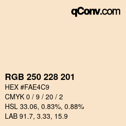 カラーコード: RGB 250 228 201 | qconv.com
