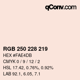 Farbcode: RGB 250 228 219 | qconv.com