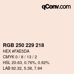 Color code: RGB 250 229 218 | qconv.com