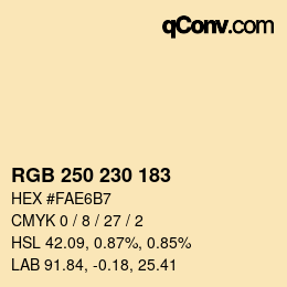 カラーコード: RGB 250 230 183 | qconv.com