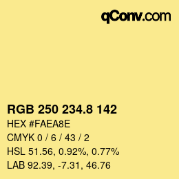 Color code: RGB 250 234.8 142 | qconv.com