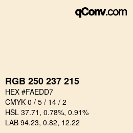 カラーコード: RGB 250 237 215 | qconv.com
