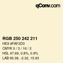 Farbcode: RGB 250 242 211 | qconv.com