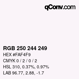 Color code: RGB 250 244 249 | qconv.com