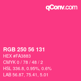 颜色代码: RGB 250 56 131 | qconv.com