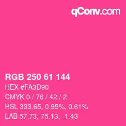 カラーコード: RGB 250 61 144 | qconv.com