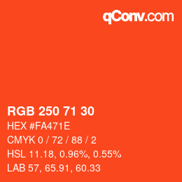 颜色代码: RGB 250 71 30 | qconv.com
