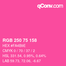 カラーコード: RGB 250 75 158 | qconv.com