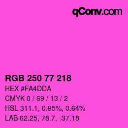 Color code: RGB 250 77 218 | qconv.com