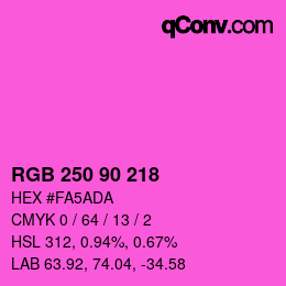 Farbcode: RGB 250 90 218 | qconv.com