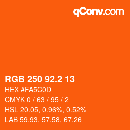 カラーコード: RGB 250 92.2 13 | qconv.com