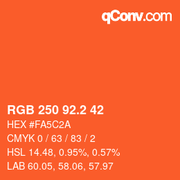 カラーコード: RGB 250 92.2 42 | qconv.com