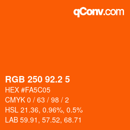 カラーコード: RGB 250 92.2 5 | qconv.com