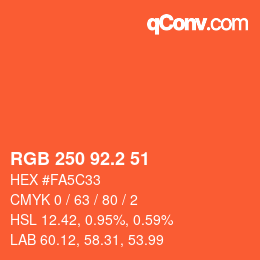 カラーコード: RGB 250 92.2 51 | qconv.com