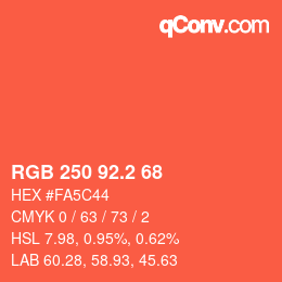カラーコード: RGB 250 92.2 68 | qconv.com