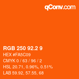 カラーコード: RGB 250 92.2 9 | qconv.com