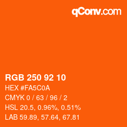 カラーコード: RGB 250 92 10 | qconv.com