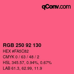 颜色代码: RGB 250 92 130 | qconv.com