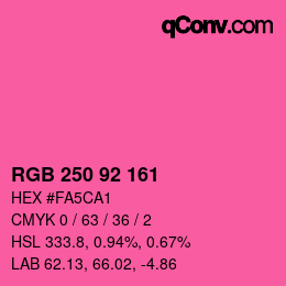 颜色代码: RGB 250 92 161 | qconv.com