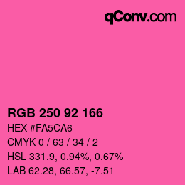 颜色代码: RGB 250 92 166 | qconv.com