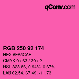 颜色代码: RGB 250 92 174 | qconv.com