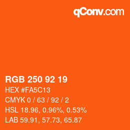 カラーコード: RGB 250 92 19 | qconv.com
