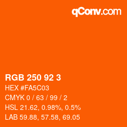 カラーコード: RGB 250 92 3 | qconv.com