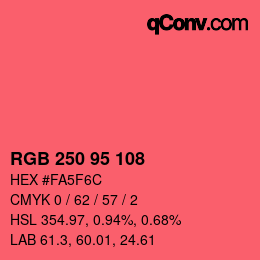 Farbcode: RGB 250 95 108 | qconv.com