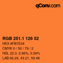 カラーコード: RGB 251.1 126 52 | qconv.com